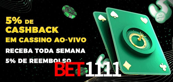 Promoções do cassino ao Vivo BET1111